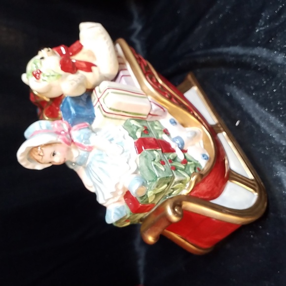 FITZ AND FLOYD NEW Vintage LIDDED BOX TEDDY'S CHRISTMAS - Picture 1 of 8